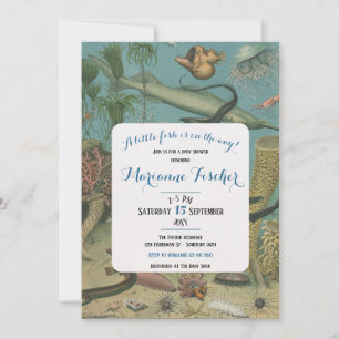 Retro Under The Sea Baby Shower-inbjudan