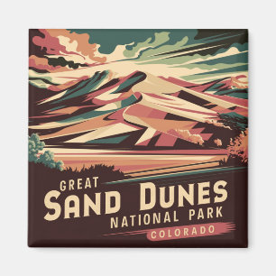Retro Underbar Sand Dunes nationalpark Magnet