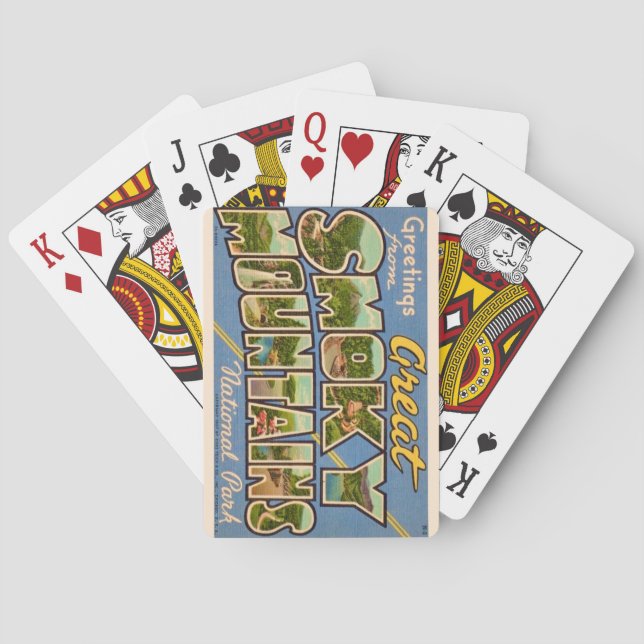 Retro Underbara rökiga bergskort Casinokort (Baksidan)