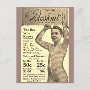 Retro Underkläder Reklam Vykort