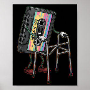 Retro, underlig gammal Cette Tape Walker glömmer a Poster
