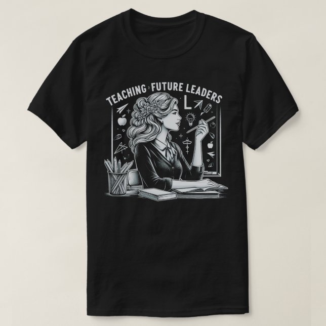 Retro undervisar framtida ledare lärare tillbaka t t shirt (Design framsida)