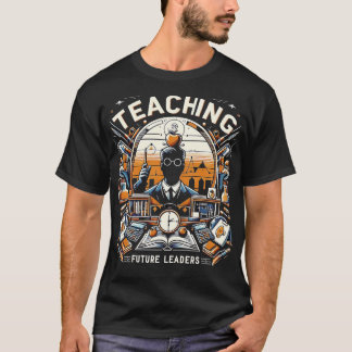 Retro undervisar framtida ledare lärare tillbaka t t shirt
