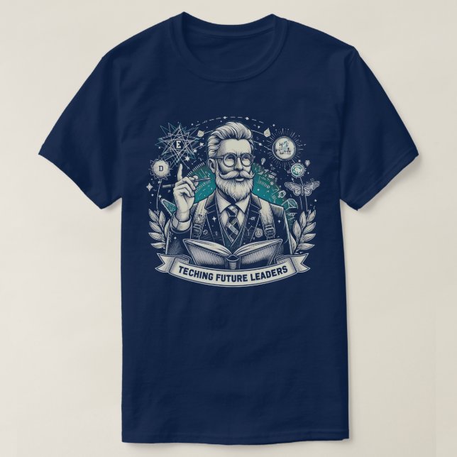 Retro undervisar framtida ledare lärare tillbaka t t shirt (Design framsida)