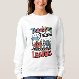 Retro Undervisning Framtida Ledare Groovy Lärare T Shirt