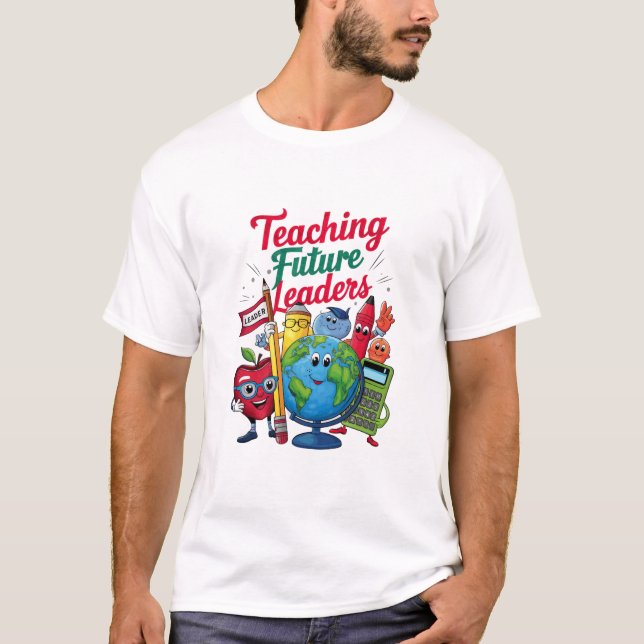 Retro Undervisning Framtida Ledare Lärare Skola  T Shirt (Framsida)