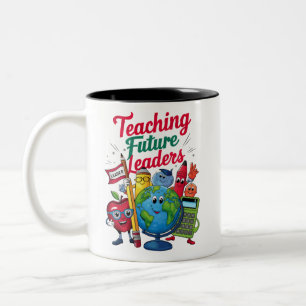 Retro Undervisning Framtida Ledare Lärare Skola Två-Tonad Mugg
