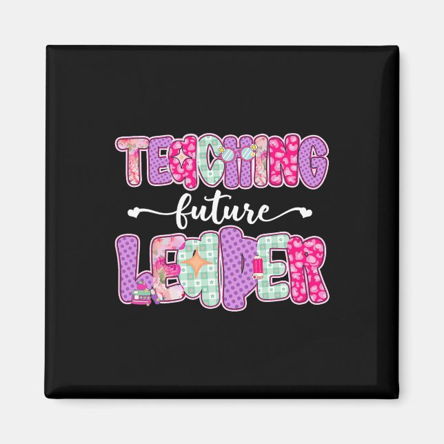 Retro Undervisning Framtida Ledare Snygg Lärare Ba Magnet (Framsidan)