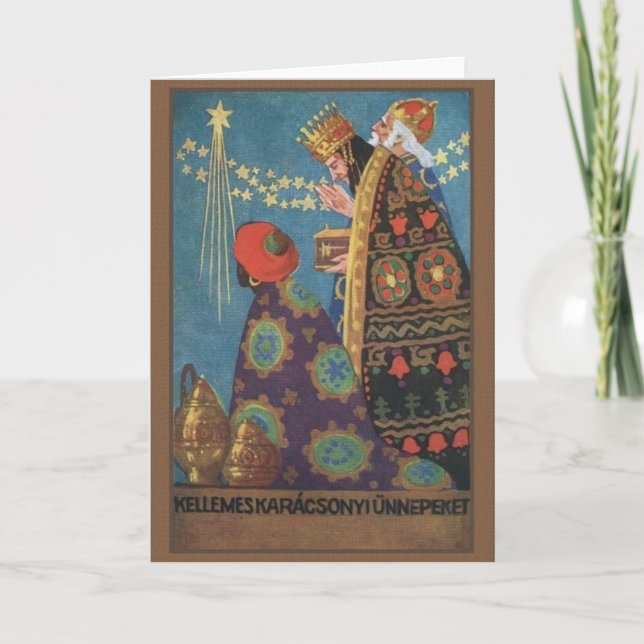 Retro ungersk Karácsonyi julkort Helgkort (Framsida)