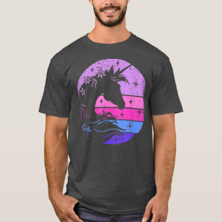 Retro Unicorn Bling Fairytale Älskare Unicorn Fant T Shirt