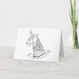 Retro Unicorn hejar allt lycklig alltid Helgkort