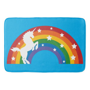 Retro Unicorn Rainbow Bath Mat Badrumsmatta