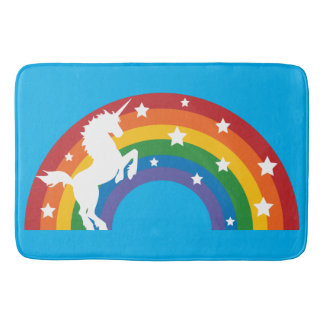 Retro Unicorn Rainbow Bath Mat Badrumsmatta