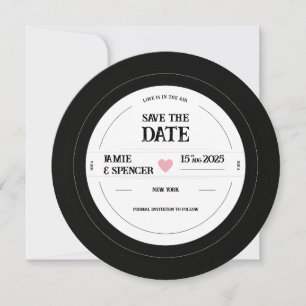 Retro Unikt Vinylskiva Bröllop Spara Datum Datumet
