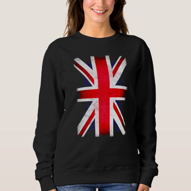 Retro Union Jack Flagga Uk England Underbar Britai T Shirt (Framsida)