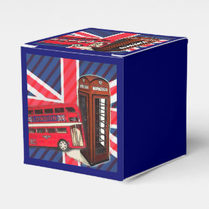 Retro Union Jack London Buss röd telefonduk Presentaskar
