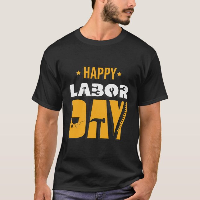 Retro Union Strong Lycklig Labour Day Internatione T Shirt (Framsida)