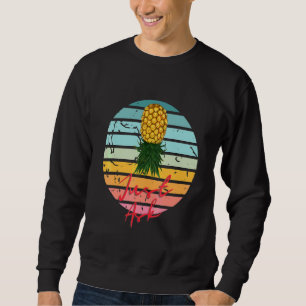 Retro Upp-och-nedvänd Ananas Fråga Swingers Lång Ärmad Tröja
