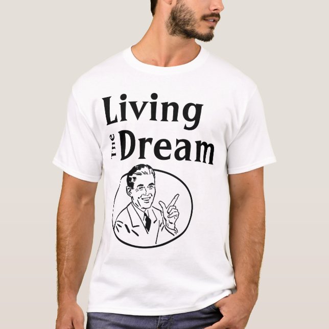 Retro uppehälle den dröm- T-tröja Tee (Framsida)