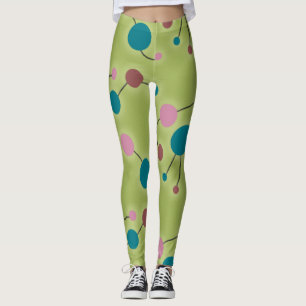 Retro-uppspelande stora molekyler Universe Blue-Gr Leggings