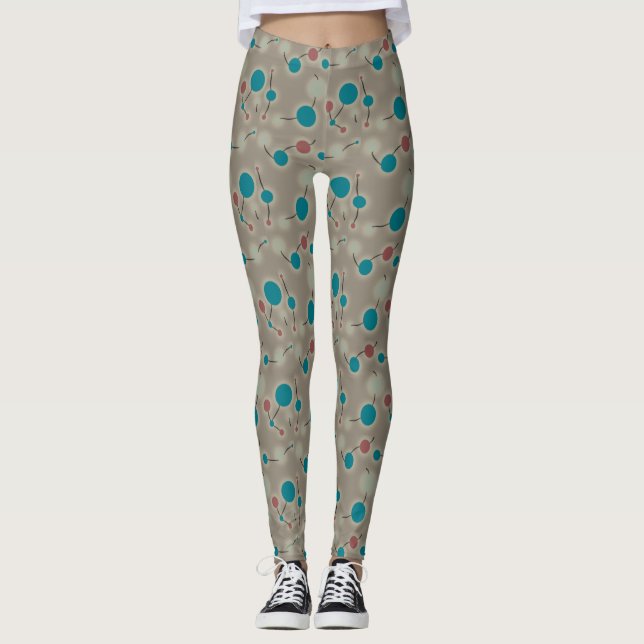 Retro-uppspelning av små molekyler Universe Blue-G Leggings (Framsida)