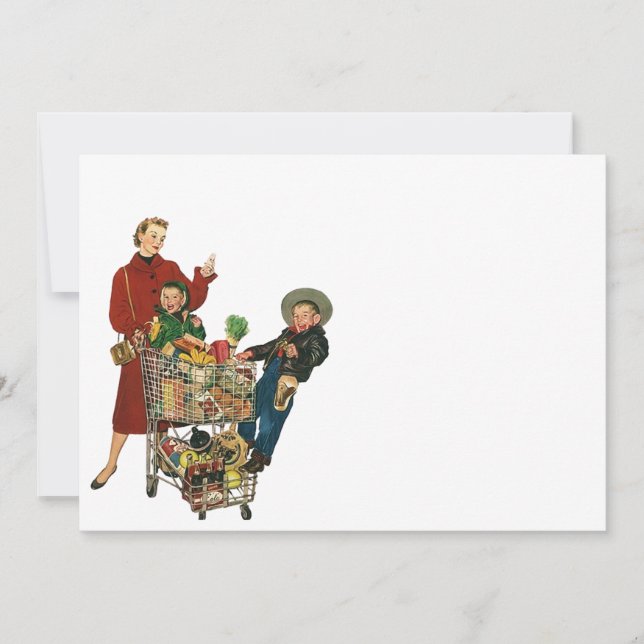 Retro upptaget party tom 5x7 för inbjudningar (Framsida)