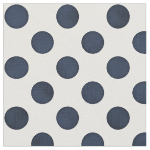 Retro upscale indigo blue white polka dots mönster tyg