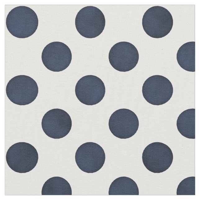 Retro upscale indigo blue white polka dots mönster tyg (Närbild)