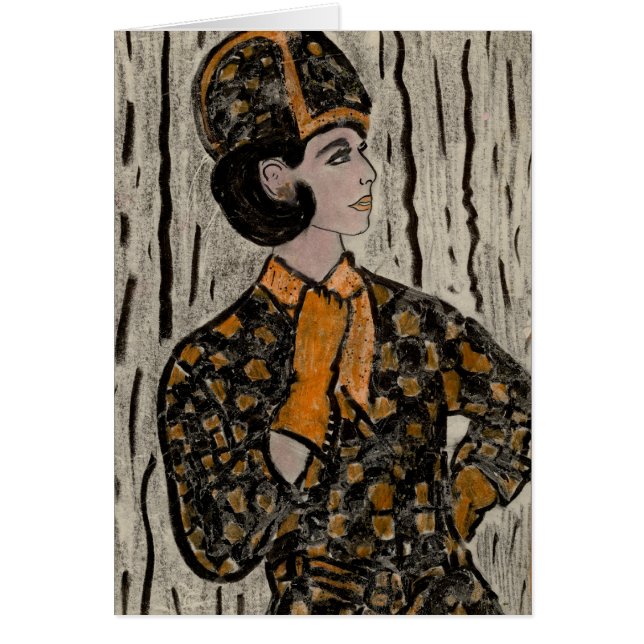 Retro Uptownflicka Hälsningskort (Framsidan)