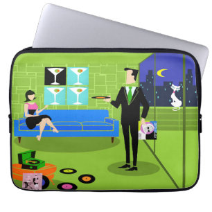 Retro Urban-Tecknad, par datorfack Laptop Sleeve