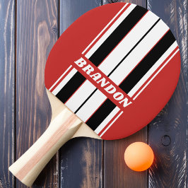 Retro Urban Zebra Brädremsor med namn Pingisracket