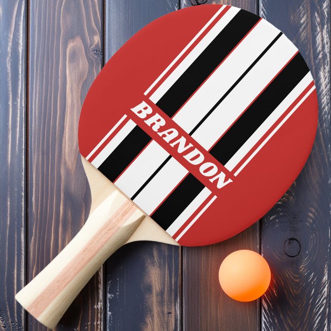 Retro Urban Zebra Brädremsor med namn Pingisracket (Skapare uppladdad)