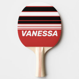 Retro Urban Zebra Horizon Randig med namn Pingisracket