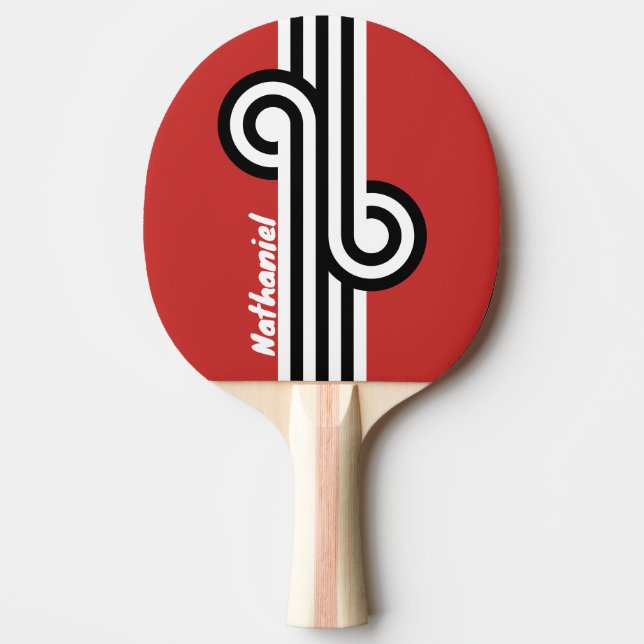 Retro Urban Zebra Loop med namn Pingisracket (Framsidan)