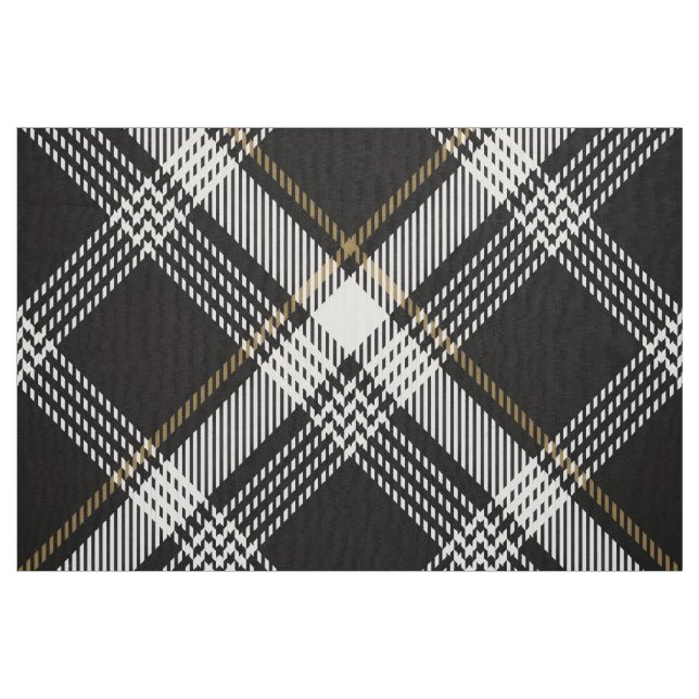 Retro urblekt svart sepia rutig tyg (Fat Quarter)