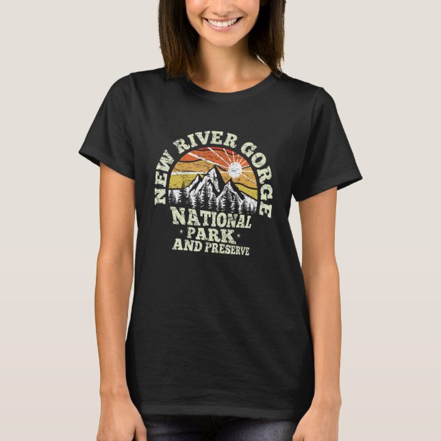 Retro US 1978 New River Gorge National Park Preser T Shirt (Framsida)