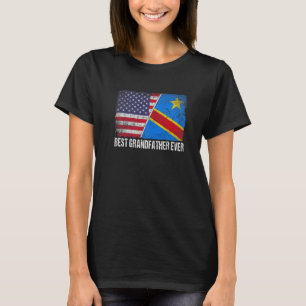 Retro Us Congo Flagga Best Grandfather Your Far" T Shirt