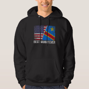 Retro Us Congo Flagga Best Nanny Aldrig Mors dag Hoodie