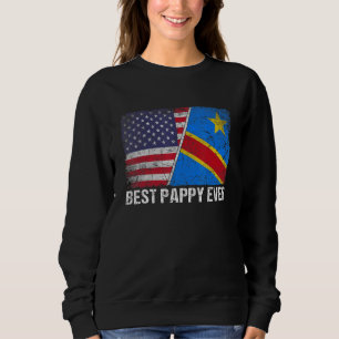 Retro US Congo Flagga Best Pappy Aldrig Fars dag T Shirt