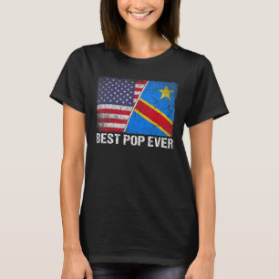 Retro US Congo Flagga Best Pop någonsin Fars dag T Shirt