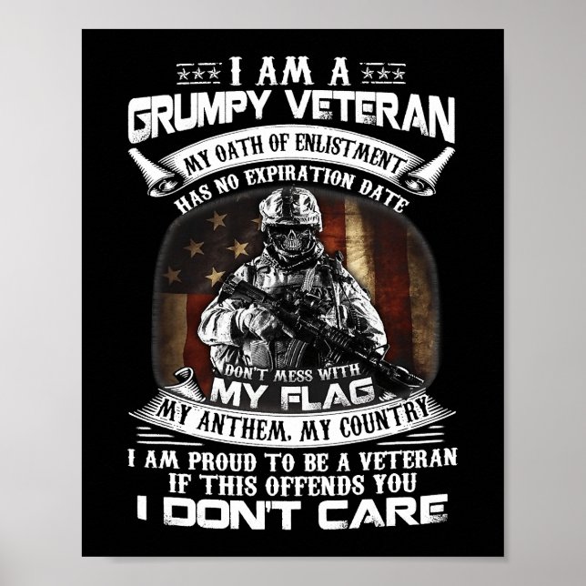 Retro US Flag Veteran Day Dont Mess With My Flag P Poster (Framsidan)