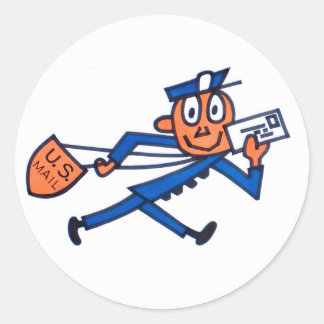 Retro US Mail Carrier Cartoon sticker Runt Klistermärke