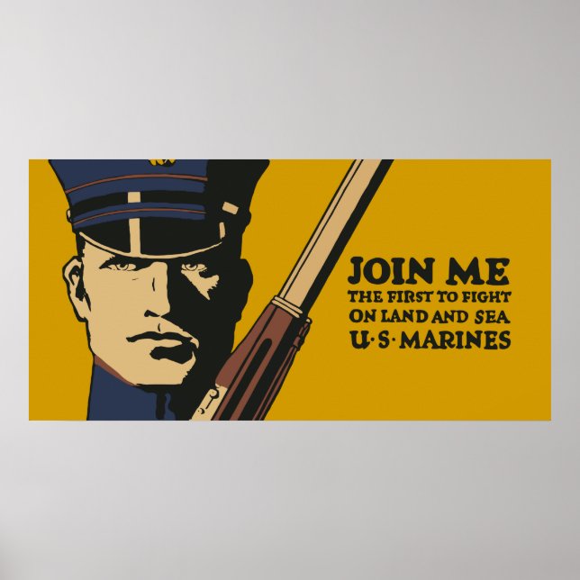 Retro US Marines, Gå med mig Poster (Framsidan)