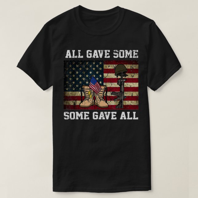 Retro US Veteran gav alla lite minne T Shirt (Design framsida)