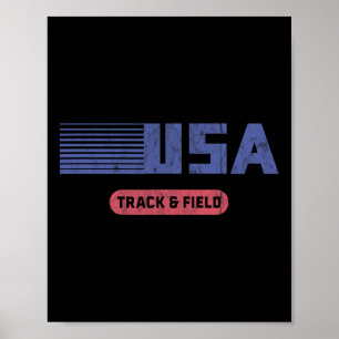 Retro Usa 2020 Team Amerikansk Friidrott Vinta Poster