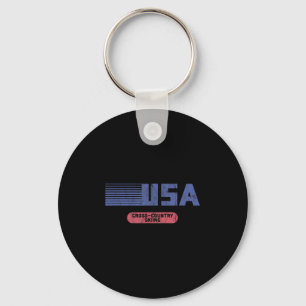 Retro Usa 2022 Team American Cross country Skiing Nyckelring