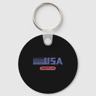 Retro Usa 2022 Team American Freestyle Skiing Ski Nyckelring