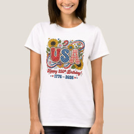 Retro USA 250-års födelsedag Solros-grafik T Shirt