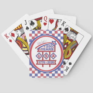 Retro USA 250-årsjubileum Fasadskylt 1776-2026 Casinokort