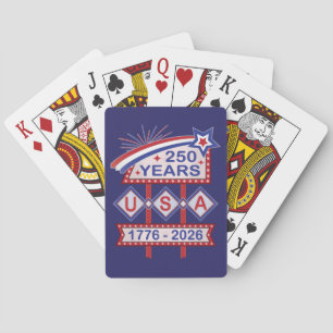 Retro USA 250-årsjubileum Fasadskylt 1776-2026 Casinokort